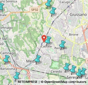 Mappa Via Enrico Toti, 22060 Cabiate CO, Italia (3.18)