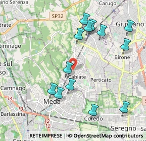 Mappa Via Enrico Toti, 22060 Cabiate CO, Italia (2.15385)