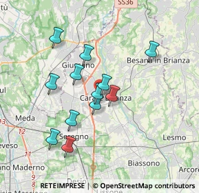 Mappa Via Federico Confalonieri, 20841 Carate Brianza MB, Italia (3.06917)