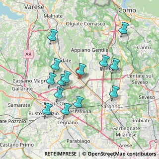 Mappa Mozzate, 22076 Mozzate CO, Italia (7.07357)