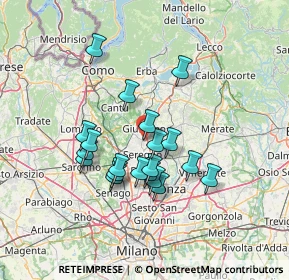 Mappa 20833 Verano Brianza MB, Italia (11.6855)