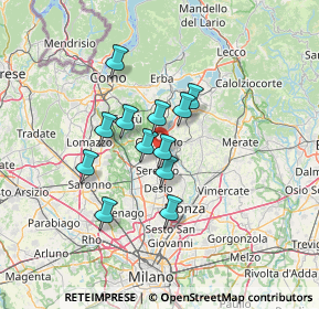 Mappa 20833 Verano Brianza MB, Italia (9.95167)