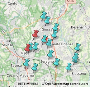 Mappa Via S. Gottardo, 20833 Giussano MB, Italia (3.66056)