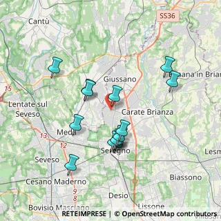 Mappa Via San Gottardo, 20833 Giussano MB, Italia (3.36643)