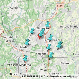 Mappa Via San Gottardo, 20833 Giussano MB, Italia (3.14545)