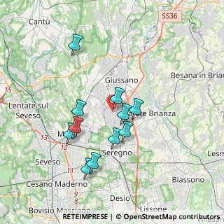 Mappa Via San Gottardo, 20833 Giussano MB, Italia (3.21636)