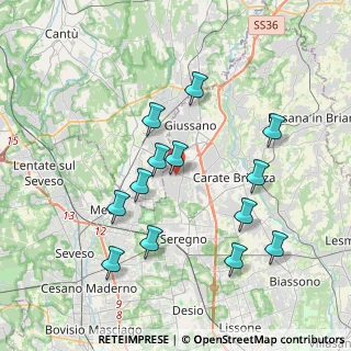 Mappa Via San Gottardo, 20833 Giussano MB, Italia (3.88429)