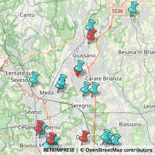Mappa Via San Gottardo, 20833 Giussano MB, Italia (6.225)