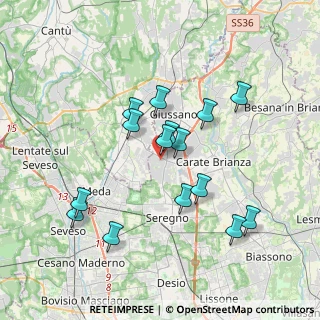 Mappa Via San Gottardo, 20833 Giussano MB, Italia (3.40533)