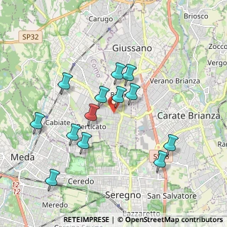 Mappa Via San Gottardo, 20833 Giussano MB, Italia (1.77692)