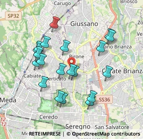 Mappa Via S. Gottardo, 20833 Giussano MB, Italia (1.797)