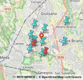 Mappa Via S. Gottardo, 20833 Giussano MB, Italia (1.35833)