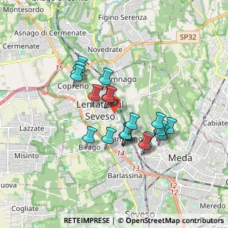 Mappa Via Gabriele d'Annunzio, 20823 Lentate sul Seveso MB, Italia (1.45789)