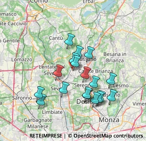 Mappa Via Giuseppe Verdi, 22060 Cabiate CO, Italia (6.27056)