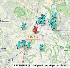 Mappa Via Giuseppe Mazzini, 23875 Osnago LC, Italia (3.36786)