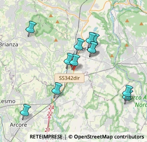 Mappa Via Giuseppe Mazzini, 23875 Osnago LC, Italia (3.545)