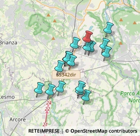 Mappa Via Giuseppe Mazzini, 23875 Osnago LC, Italia (2.86706)