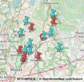 Mappa Via Giuseppe Mazzini, 23875 Osnago LC, Italia (7.20067)