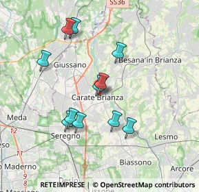 Mappa Via Damiano Chiesa, 20841 Carate Brianza MB, Italia (3.28364)