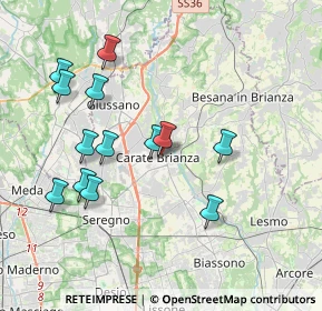 Mappa Via Damiano Chiesa, 20841 Carate Brianza MB, Italia (3.84385)