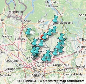 Mappa Via Damiano Chiesa, 20841 Carate Brianza MB, Italia (11.4315)
