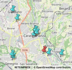 Mappa Via Bernardo Caprotti, 20841 Carate Brianza MB, Italia (2.07636)
