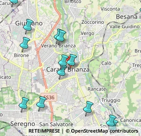 Mappa Via Damiano Chiesa, 20841 Carate Brianza MB, Italia (2.742)