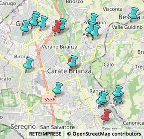 Mappa Via Damiano Chiesa, 20841 Carate Brianza MB, Italia (2.50833)