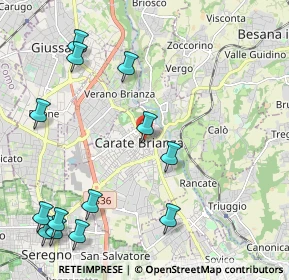 Mappa Via Damiano Chiesa, 20841 Carate Brianza MB, Italia (2.70538)