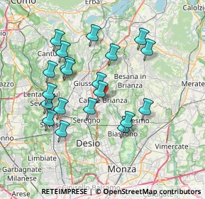 Mappa Via dei Bersaglieri, 20841 Carate Brianza MB, Italia (7.055)