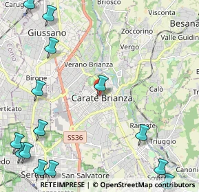 Mappa Via dei Bersaglieri, 20841 Carate Brianza MB, Italia (3.45133)