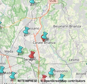 Mappa Via dei Bersaglieri, 20841 Carate Brianza MB, Italia (6.68077)