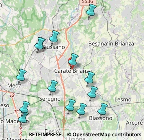 Mappa Via dei Bersaglieri, 20841 Carate Brianza MB, Italia (4.64857)