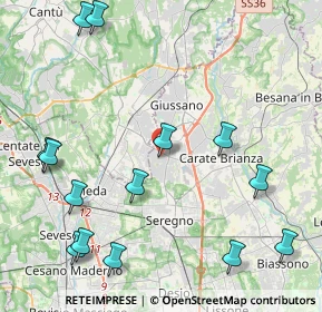 Mappa Via Montello, 20833 Giussano MB, Italia (5.33929)