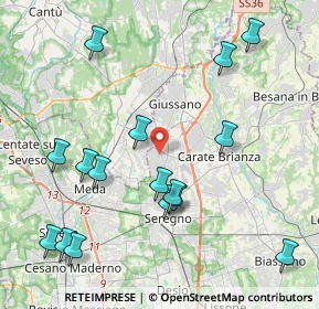 Mappa Via Montello, 20833 Giussano MB, Italia (4.70313)