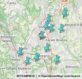 Mappa Via Montello, 20833 Giussano MB, Italia (3.69364)