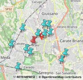 Mappa Via Montello, 20833 Giussano MB, Italia (1.76308)