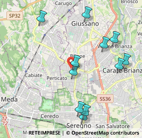 Mappa Via Montello, 20833 Giussano MB, Italia (2.23091)