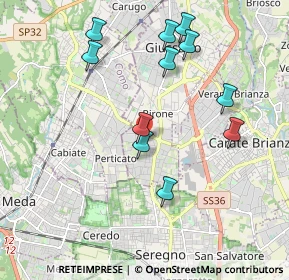 Mappa Via Montello, 20833 Giussano MB, Italia (1.95091)
