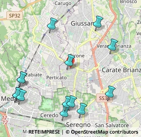 Mappa Via Montello, 20833 Giussano MB, Italia (2.63071)