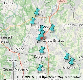 Mappa Via Pola - Località Paina, 20833 Giussano MB, Italia (3.22909)