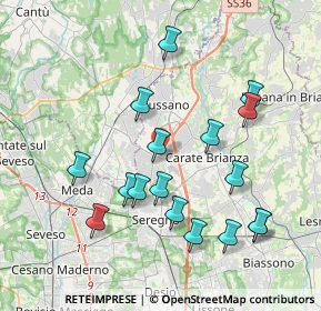Mappa Via Pola - Località Paina, 20833 Giussano MB, Italia (3.91176)