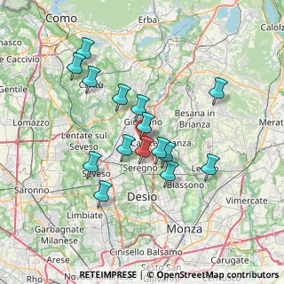 Mappa Via Pola - Località Paina, 20833 Giussano MB, Italia (6.34733)