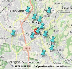 Mappa Via Pietro Verri, 20841 Carate Brianza MB, Italia (1.63667)
