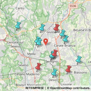 Mappa Via Toscanini Arturo, 22066 Mariano Comense CO, Italia (3.98286)