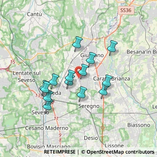 Mappa Via Toscanini Arturo, 22066 Mariano Comense CO, Italia (3.08)