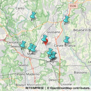 Mappa Via Toscanini Arturo, 22066 Mariano Comense CO, Italia (3.39091)