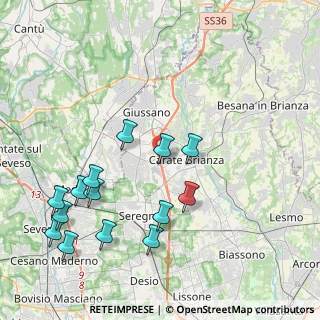 Mappa SS36 km 23, 20843 Verano Brianza MB, Italia (4.58643)