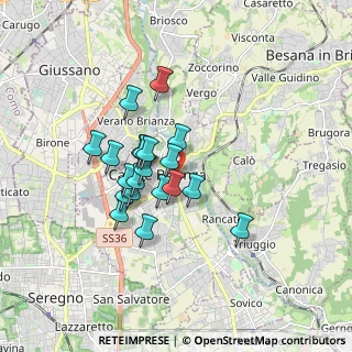Mappa Via E. Toti, 20841 Carate Brianza MB, Italia (1.315)