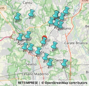 Mappa Via Vittorio Emanuele II, 22060 Cabiate CO, Italia (3.84158)